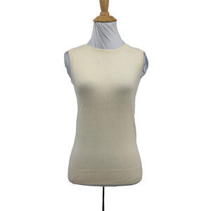J Crew Sweater Womens XS Extra Small Snow Italian Cashmere Shell Sleeveless Crew
